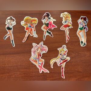 Vintage 1990s Sailor Moon Holographic Die-Cut Stickers – Set of 7